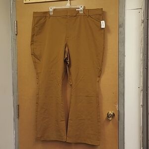 Old Navy Tan High Rise Pixie Flare Full Length Trouser Pants